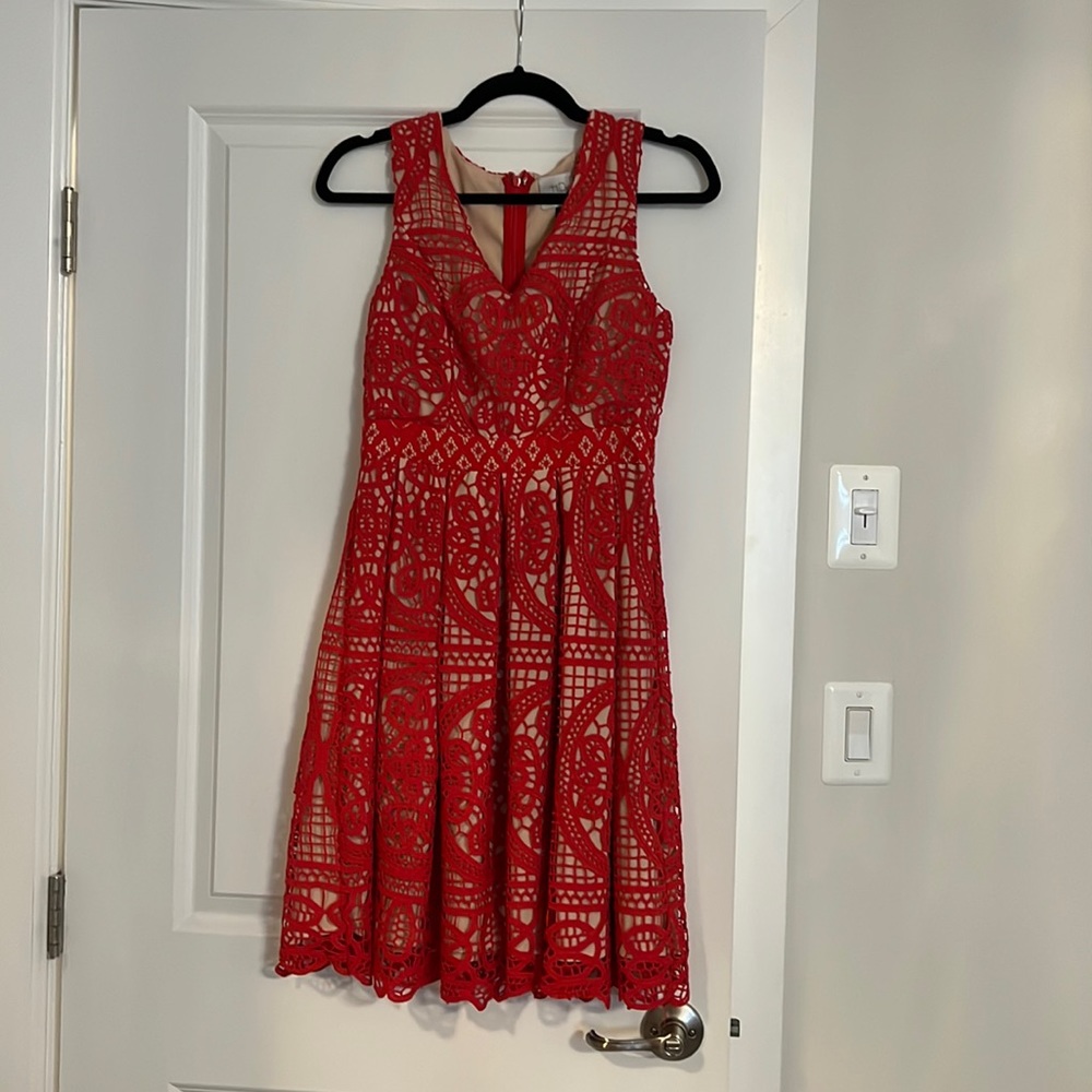 Anthropologie dress | HD in Paris lined red dress size 2